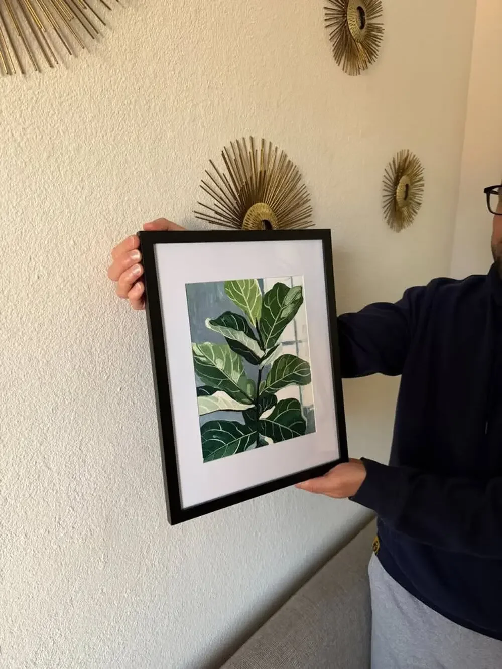 Framed Fiddle Leaf Fig Botanical Art Print
